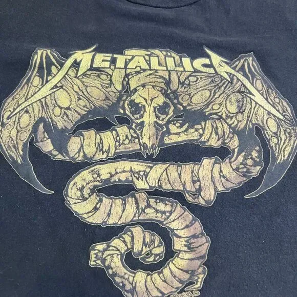Metallica "Wherever I May Roam" T-Shirt Skull Snake Graphic Black Men's L - Picture 7 of 10
